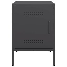 Berkfield Home Bedside Cabinet Black 36x39x50.5 cm Steel - thumbnail 6