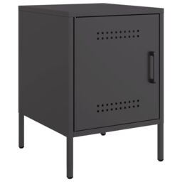 Berkfield Home Bedside Cabinet Black 36x39x50.5 cm Steel - thumbnail 2