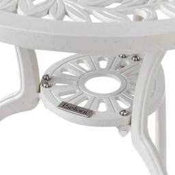 Wyld and Coco Off White Aluminium Round Outdoor Dining Table 61 cm Vintage Patio - thumbnail 6