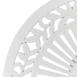 Wyld and Coco Off White Aluminium Round Outdoor Dining Table 61 cm Vintage Patio - thumbnail 8