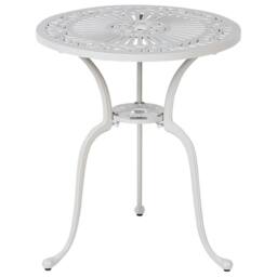 Wyld and Coco Off White Aluminium Round Outdoor Dining Table 61 cm Vintage Patio - thumbnail 2