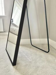 Downton Interiors Stunning Black Arched Metal Frame Wall or Floor Standing Dressing Mirror 145cm x 45cm - Soho Collection - Size: XL - thumbnail 3