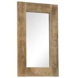 Berkfield Home Mirror Solid Mango Wood 50x80 cm in Brown - thumbnail 2