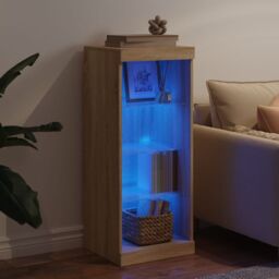 Berkfield Home Sideboard with LED Lights Sonoma Oak 41x37x100 cm in Brown - Size: 41 x 37 x 100 cm - thumbnail 3
