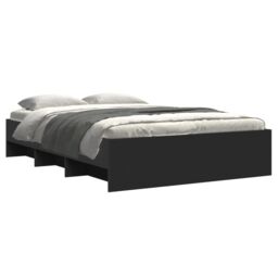Berkfield Home Bed Frame without Mattress Black 120x200 cm Engineered Wood - Size: Small Double - thumbnail 3