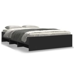 Berkfield Home Bed Frame without Mattress Black 120x200 cm Engineered Wood - Size: Small Double - thumbnail 2