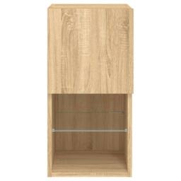 Berkfield Home TV Cabinets with LED Lights 2 pcs Sonoma Oak 30.5x30x60 cm in Brown - thumbnail 9