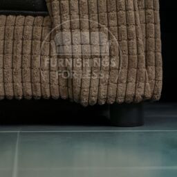 Furnishings For Less UK Large Portland Fabric & Leather 5 Seater L Shaped Corner Sofa Range Roll Arm Fullback in Beige - thumbnail 3