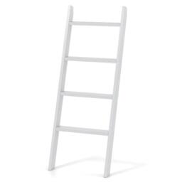 NESTLUNE 4-Tier Wooden Blanket Ladder Rustic Decor Towel Rack in White - Size: 180 cm width x 180 cm drop - thumbnail 1