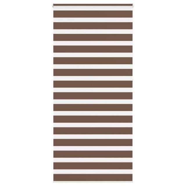 Berkfield Home Zebra Blind Brown 95x230 cm Fabric Width 90.9 cm Polyester - image 1