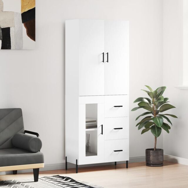 Berkfield Home Highboard White 69.5x34x180 cm Engineered Wood - image 1
