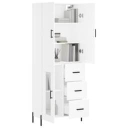 Berkfield Home Highboard White 69.5x34x180 cm Engineered Wood - thumbnail 3