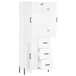 Berkfield Home Highboard White 69.5x34x180 cm Engineered Wood - thumbnail 4