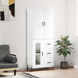 Berkfield Home Highboard White 69.5x34x180 cm Engineered Wood - thumbnail 1