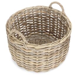 Red Hamper Large Curved Base Rattan Storage Basket in Natural - thumbnail 2