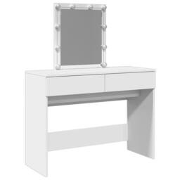 Berkfield Home Dressing Table with LED White 100x40x130 cm - Size: 100 x 40 x 130 cm - thumbnail 1