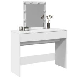 Berkfield Home Dressing Table with LED White 100x40x130 cm - Size: 100 x 40 x 130 cm - thumbnail 4