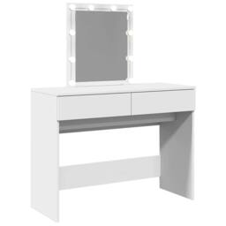 Berkfield Home Dressing Table with LED White 100x40x130 cm - Size: 100 x 40 x 130 cm - thumbnail 8