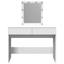 Berkfield Home Dressing Table with LED White 100x40x130 cm - Size: 100 x 40 x 130 cm - thumbnail 5