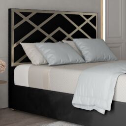 Casani Mayfair Upholstered Soft Velvet Metal Bed Frame in Black - Size: Small Double - thumbnail 2