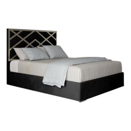 Casani Mayfair Upholstered Soft Velvet Metal Bed Frame in Black - Size: Small Double - thumbnail 5