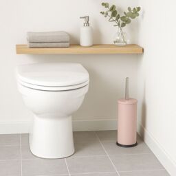 Harbour Housewares Round Toilet Brush & Holder - Cleaning Brush Set with Non Slip Base in Pink - thumbnail 8