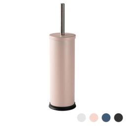 Harbour Housewares Round Toilet Brush & Holder - Cleaning Brush Set with Non Slip Base in Pink