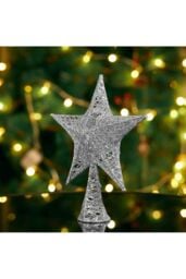 Living and Home Christmas Tree Topper Star Ornament Party Decoration in Silver - thumbnail 3