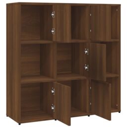 Berkfield Home Book Cabinet Brown Oak 90x30x90 cm Engineered Wood - Size: 90 x 30 x 90 cm - thumbnail 5