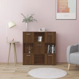 Berkfield Home Book Cabinet Brown Oak 90x30x90 cm Engineered Wood - Size: 90 x 30 x 90 cm - thumbnail 1