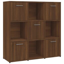 Berkfield Home Book Cabinet Brown Oak 90x30x90 cm Engineered Wood - Size: 90 x 30 x 90 cm - thumbnail 2
