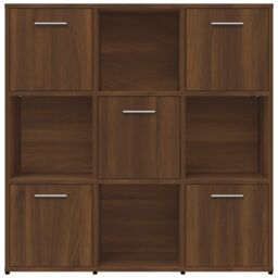 Berkfield Home Book Cabinet Brown Oak 90x30x90 cm Engineered Wood - Size: 90 x 30 x 90 cm - thumbnail 6