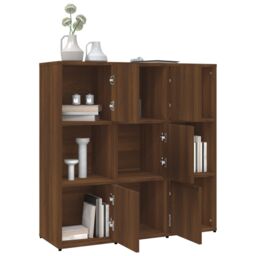 Berkfield Home Book Cabinet Brown Oak 90x30x90 cm Engineered Wood - Size: 90 x 30 x 90 cm - thumbnail 4