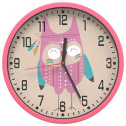 Berkfield Home Wall Clock Pink √ò25.5 cm Polystyrene & Glass - thumbnail 2