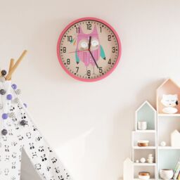 Berkfield Home Wall Clock Pink √ò25.5 cm Polystyrene & Glass