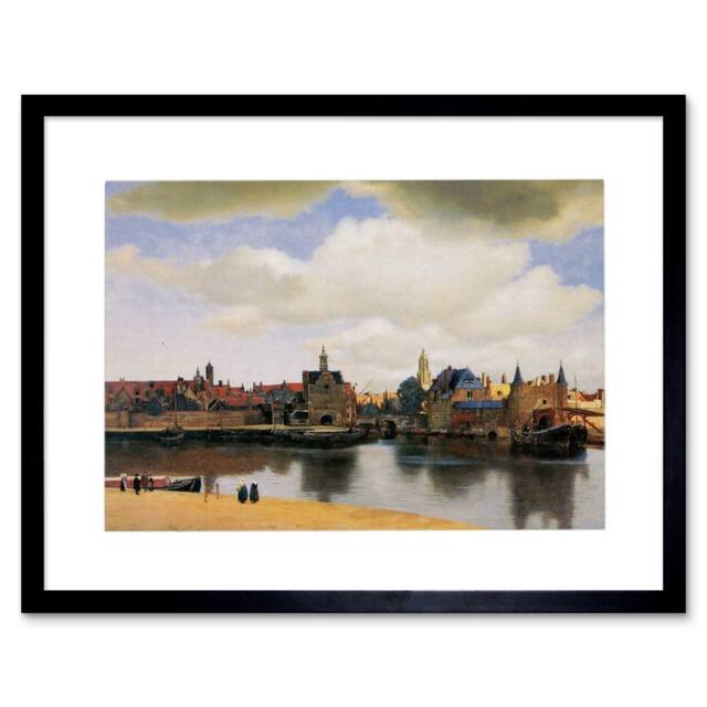 "Artery8 Johannes Vermeer View Of Delft Old Master Painting Framed Art Print - Size: W12"" x H16""" - image 1