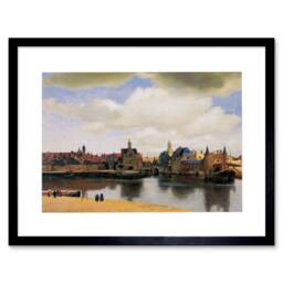 "Artery8 Johannes Vermeer View Of Delft Old Master Painting Framed Art Print - Size: W12"" x H16""" - thumbnail 1