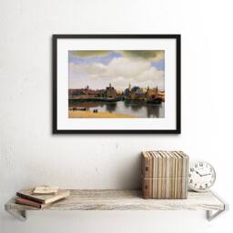 "Artery8 Johannes Vermeer View Of Delft Old Master Painting Framed Art Print - Size: W12"" x H16""" - thumbnail 2