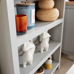 Home Source Avon Low 3 Shelves Bookcase Storage Unit Living Room 36mm Top in Grey - thumbnail 6