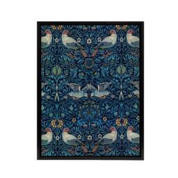 "Artery8 Birds & Flowers Blue Pattern Framed Canvas Wall Art Print Morris - Size: W12"" x H16""" - thumbnail 1
