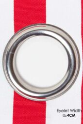 Homescapes Thick Red Stripe Ready Made Eyelet Curtain Pair - Size: 117 cm width x 137 cm drop - thumbnail 4