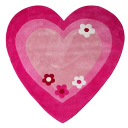 Orsina Kids Love Heart Rug in Pink - Size: 100 cm diameter