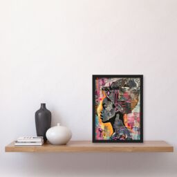 "Artery8 African Woman Headwrap Portrait Modern Colourful Framed Art Print - Size: W12"" x H16""" - thumbnail 4