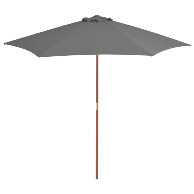 Berkfield Home Outdoor Parasol with Wooden Pole 270 cm Anthracite in Black - image 1