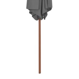 Berkfield Home Outdoor Parasol with Wooden Pole 270 cm Anthracite in Black - thumbnail 4