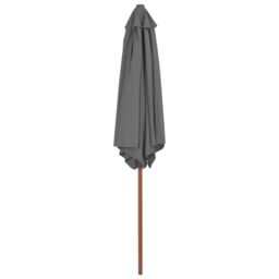 Berkfield Home Outdoor Parasol with Wooden Pole 270 cm Anthracite in Black - thumbnail 3