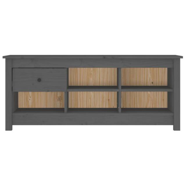 Berkfield Home Shoe Cabinet Grey 110x38x45.5 cm Solid Wood Pine - image 1