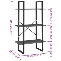 Berkfield Home Storage Shelf Grey 60x30x105 cm Solid Pine Wood - Size: 60 x 30 x 105 cm - thumbnail 8