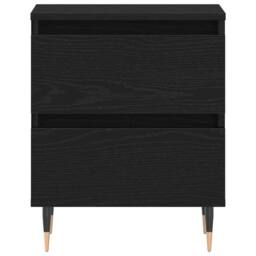Berkfield Home Bedside Cabinet Black Oak 40x35x50 cm Engineered Wood - Size: 40 x 35 x 50 cm - thumbnail 6