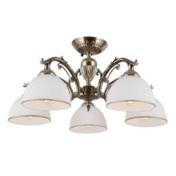 Netlighting Feneza Stylish 5 Light Multi Arm Semi Flush Ceiling Lamp E27 in Brown - thumbnail 2